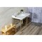 Kingston Brass 36 Carrara Marble Console Sink with Stainless Steel Legs, Marble WhiteBrushed Brass LMS3622M8SQ7ST - alternate 3